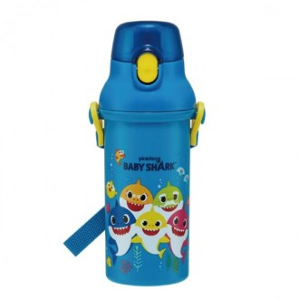 Bình nước Pinkfong Baby Shark 480ml Chai một chạm kiểu cổ điển di động