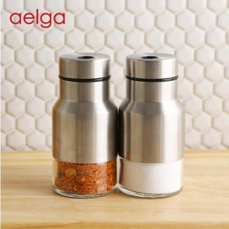 [Elga] Bộ chai gia vị inox màu bạc 2P