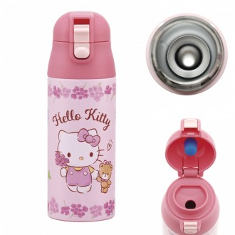 Bình nước Skater Hello Kitty không hoa cách nhiệt bằng thép không gỉ 360ml