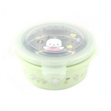 Sanrio Pochaco Hộp cơm trưa tròn bằng thép không gỉ kín Hộp đựng đĩa ăn nhẹ Lưu trữ đồ ăn nhẹ