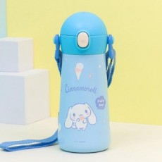 Bình nước đôi inox Sanrio Cinnamoroll The Bottle có dây đeo vai một chạm 460ml