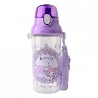 Bình nước Skater Kuromi Flowerless One Touch Clear Chai 480ml