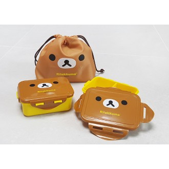 Hộp cơm trưa 2 tầng nắp vuông Rilakkuma (mặt)