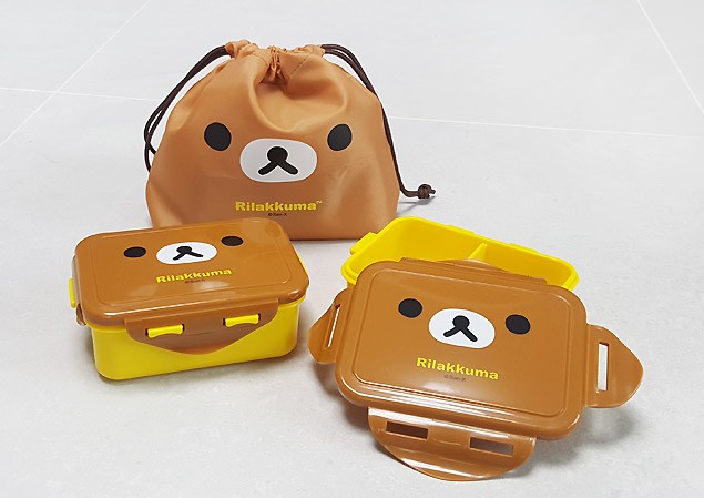 Hộp cơm trưa 2 tầng nắp vuông Rilakkuma (mặt)