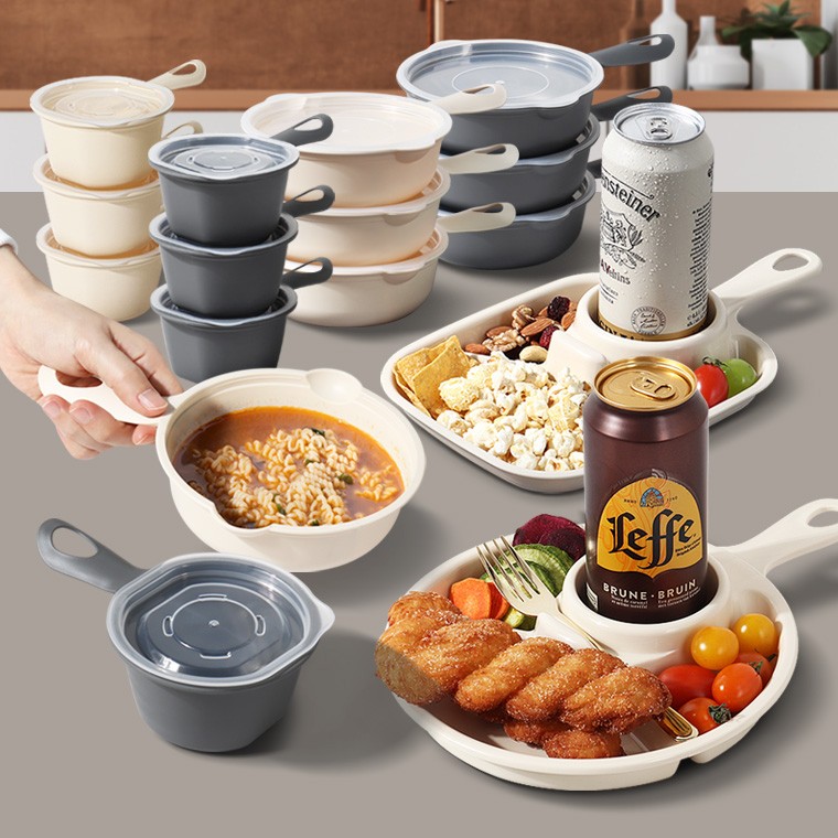 Tay Cầm Cook & Bob Hộp Bảo Quản Cơm Đông Lạnh Vòng Kín Lò Vi Sóng Phân Khu Món Ăn Phụ Hộp Đựng Súp