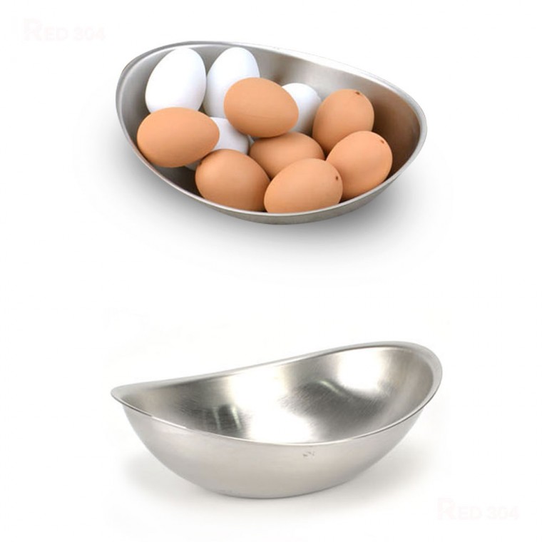 Hình bầu dục inox chiên sốt cà ri bát đựng gia vị bát tráng miệng salad chiều dài 18cm 22cm 26cm