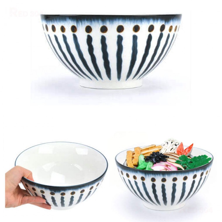 Sứ Bát Cơm Cà Ri Nhật Bản Bibimbap Bát Cơm Mì Ramen Udon Bát Đường Kính 20Cm Số 8