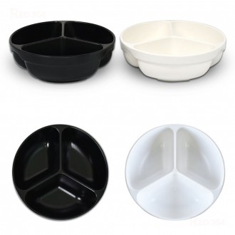 Đồ ăn nhẹ Trung Quốc Melamine 3 ngăn chia sẻ bát mì bát mì Mì Jjamjja Jjamppong Jjajangmyeon ramen bát cơm chiên đường kính 23,5cm