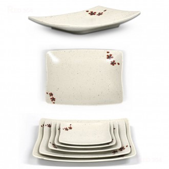 Melamine đĩa cá phong cách Hàn Quốc đĩa phụ đĩa trước đĩa salad sukidashi chiên Nhật Bản dài 25,4cm 28,7cm