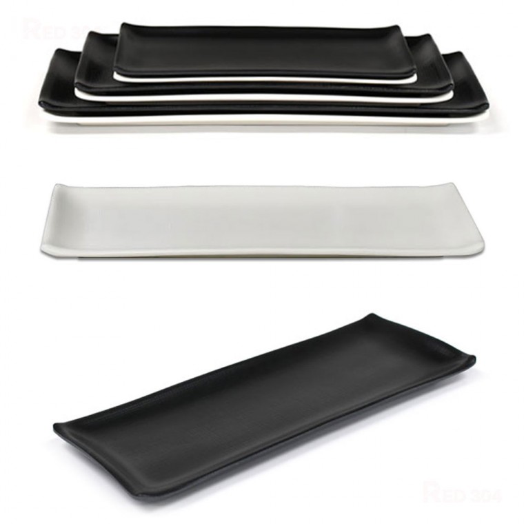 Melamine dài vuông bên đĩa đựng món ăn đĩa sushi cá đĩa bọc rau củ đĩa thịt bò bụng thịt đĩa chiều dài 39.7 cm