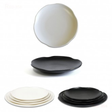 Đĩa tròn melamine tự chọn đĩa trái cây salad cốt lết thịt lợn đĩa phong cách Hàn Quốc đĩa ăn kèm đường kính 30 cm 32,8 cm 35,5 cm 40,5 cm