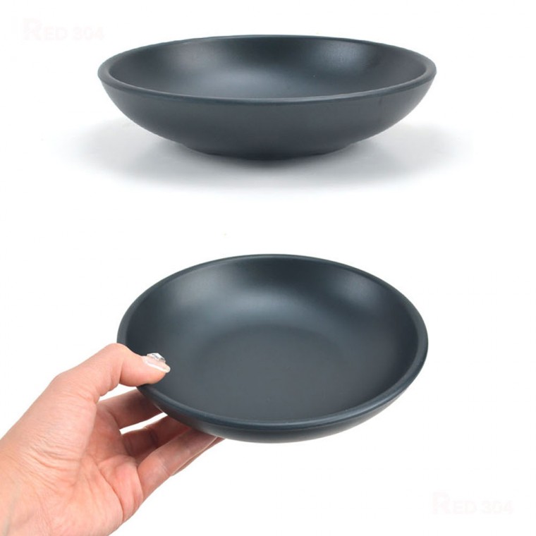 Melamine đen Món ăn truyền thống Hàn Quốc đĩa trước đĩa đựng món ăn namul bát đĩa ăn kèm sukidashi Nhật Bản bát đĩa ăn kèm đĩa ăn phụ đường kính 16,3cm