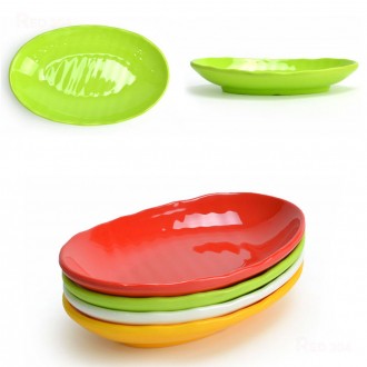 Màu melamine tteokbokki đĩa sundae chiên bát ăn nhẹ Kim chi Hàn Quốc bát ăn kèm đĩa ăn kèm chiều dài 21,5cm 26cm 31,5cm