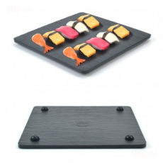 Đen Melamine Ẩm Thực Nhật Bản Sukidashi Tempura Sushi Sashimi Đĩa Gimbap Đĩa Phong Cách Hàn Quốc Yukhoe Yuk Sashimi Đĩa Nấu 20Cm 27Cm