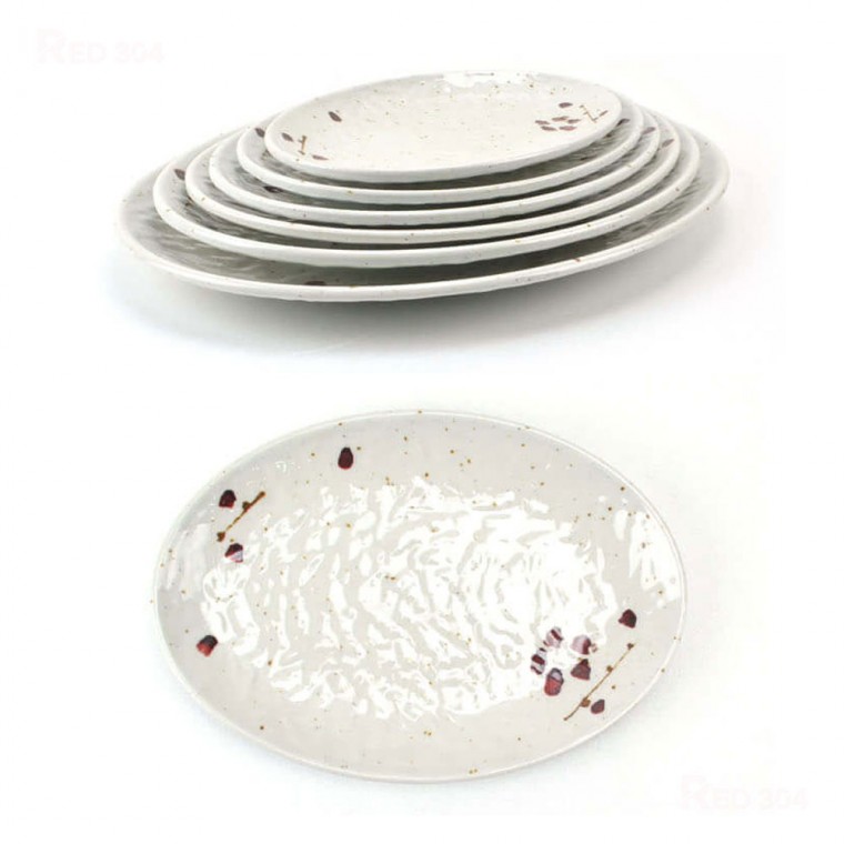 Hình bầu dục melamine món ăn Hàn Quốc món ăn phụ món ăn phụ bát đĩa món ăn phụ salad trái cây sukidashi Nhật Bản đĩa thức ăn nhẹ