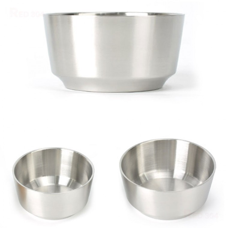 Cách nhiệt, cách nhiệt lạnh, kết cấu kép, inox, thực phẩm hàn quốc, bát cơm, bát cơm, bát canh, bát canh, đường kính 11.7cm 13.8cm