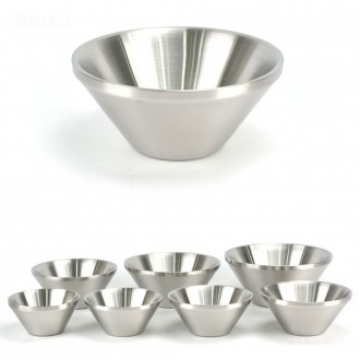 Cách nhiệt lạnh kết cấu hai lớp inox kem đậu đỏ đá bào bát salad bát đá bào 12cm 13cm 14cm 15cm 16cm 18cm 20cm