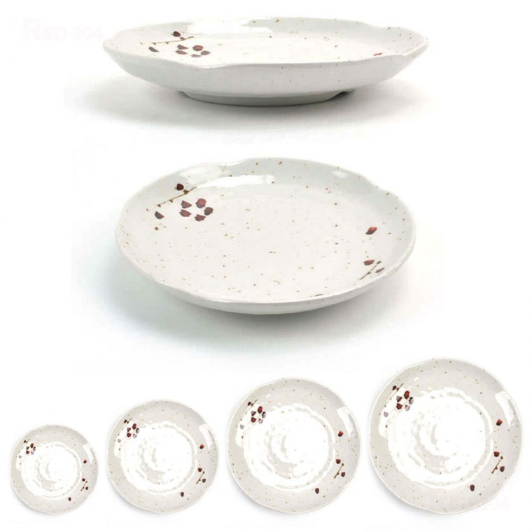 Melamine đĩa trước phong cách Hàn Quốc bát đĩa bên bát đĩa salad Sukidashi Nhật Bản tráng miệng đường kính 20,8cm 23,5cm 26,5cm 28,3cm