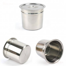 27 loại inox tròn, hộp đựng gia vị, hộp đựng nước sốt, hộp đựng topping, hộp đựng đồ ăn kèm, hộp đựng dao kéo, hộp đựng kẹp, hộp đựng kéo, hộp đựng đồ, hộp đựng rác thực phẩm, có nắp đậy