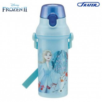 Bình nước một chạm nhân vật trượt băng 480ml (Frozen 2 Elsa Olaf)