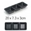 Bát giấy dài 3 ngăn melamine MLM đen bát 20x7.3x3cm 1p