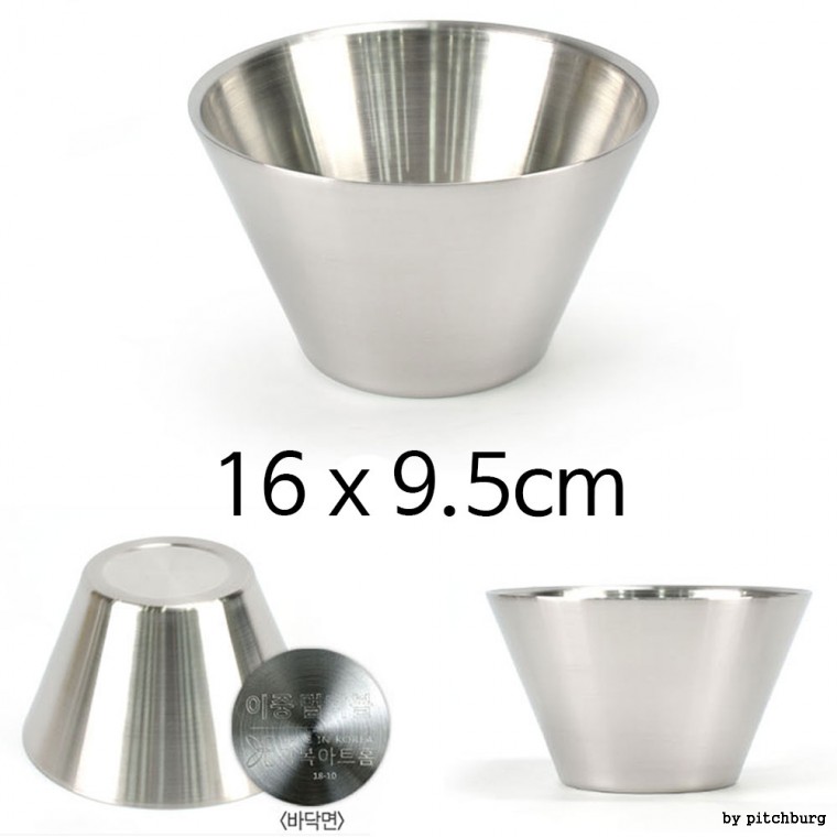 Bát đá bào inox cấu trúc kép duy trì nhiệt độ Bát đá bào salad Số 3 16x9.5cm 1p