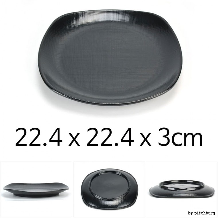 Bát đĩa Melamine sang trọng màu đen MLM 22,4x22,4x3cm 1p