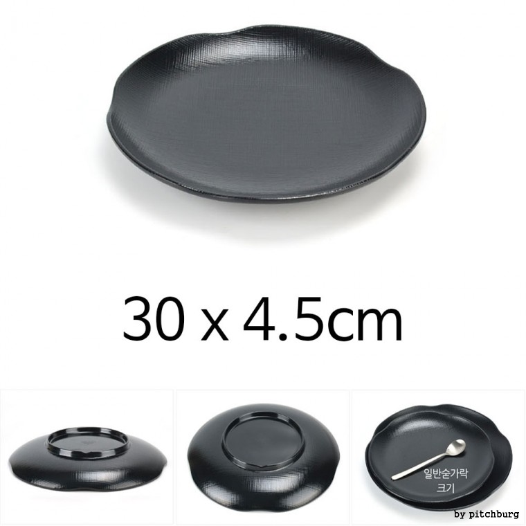 MLM Black Deep Melamine Đĩa Bát Nồi Hấp Bát Đĩa Hấp 30x4.5cm 1p