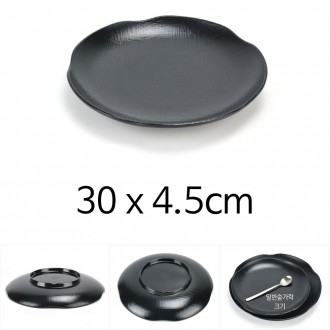 MLM Black Deep Melamine Đĩa Bát Nồi Hấp Bát Đĩa Hấp 30x4.5cm 1p