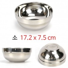 Bát mì inox kết cấu 2 lớp, tô trộn, đĩa mì lạnh, duy trì nhiệt độ tốt, kích thước nhỏ 17,2x7,5cm 1p