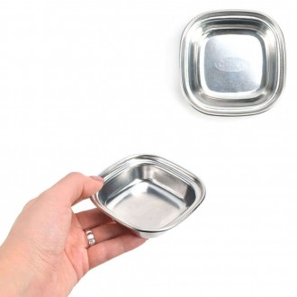 Bát ăn kèm inox dành cho trẻ em Đĩa phụ đĩa trước 1 miếng 8,2x8,2x2,2cm 1p