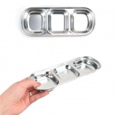 Bát ăn kèm inox cho trẻ em Đĩa phụ đĩa trước 3 miếng 20,7x8,1x2,2cm 1p