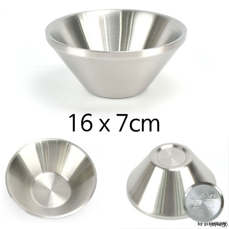 Bát đá bào inox cấu trúc kép duy trì nhiệt độ, bát đá bào số 5 16x7cm 1p