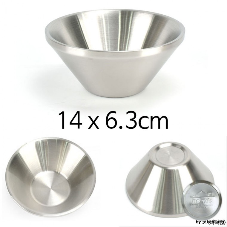 Bát đá bào inox cấu trúc kép duy trì nhiệt độ, bát đá bào số 3 14x6.3cm 1p