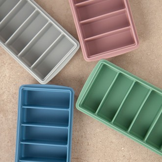 Khay làm đá viên dạng que silicone màu pastel, khay đá dài 6 viên 4 màu, khay đá dạng cốc