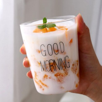 [Rohati] Bộ cốc thủy tinh trong suốt Good Morning 350ml Ice Cup