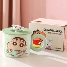 Cốc có nắp hình Crayon Shin-chan 360ml-Xanh