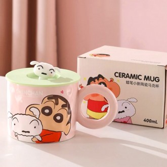 Cốc có nắp hình Crayon Shin-chan 360ml-Hồng