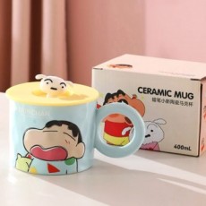 Cốc có nắp hình Crayon Shin-chan 360ml-Xanh