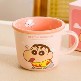 Cốc sứ tốt nghiệp hai tông màu Crayon Shin-chan xinh xắn 340ml-hồng