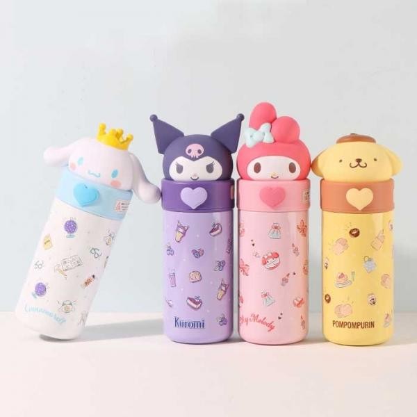 Bình nước cầm tay hình nhân vật Sanrio bằng thép không gỉ 350ml