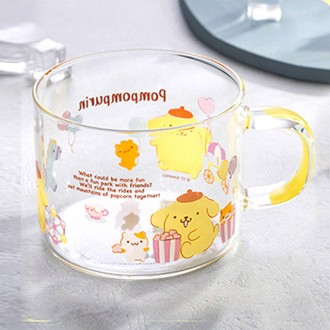 Cốc thủy tinh có tay cầm màu Pompompurin 450ml