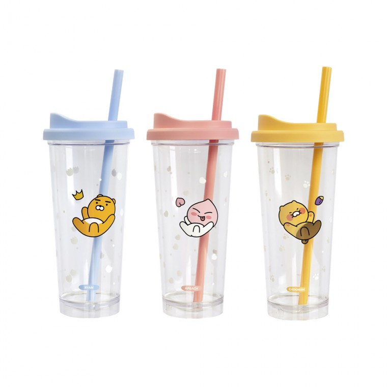 Kakao Friends Clear Tumbler Ryan Apeach Chunsik