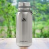 Bình nước, bình giữ nhiệt chân không đôi inox (1L), bình nước đi bộ đường dài sức khỏe (bạc)