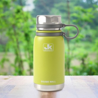 Bình nước, bình giữ nhiệt chân không inox đôi (600ml), cốc uống trà tốt cho sức khỏe (xanh vàng)