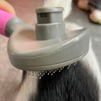 Dog Cat One Touch Slicker Brush màu hồng