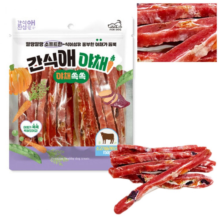 Tori Dog Snack Snack rau củ thịt bò mềm lát 150g