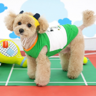 Dog Snoopy Tennis (Bộ mũ áo phông) Quần áo không tay