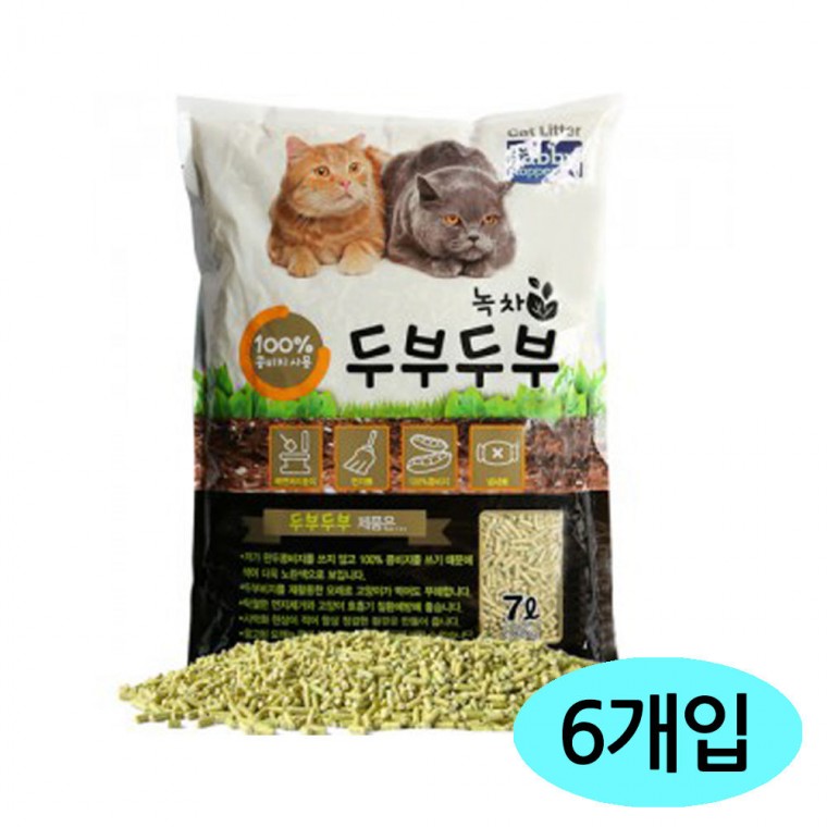 Tebi Tofu Tofu Cat Litter (Trà xanh) (7L x 6 miếng) (1 hộp)