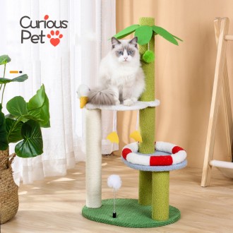 Curus Pet Cat Tháp mèo dễ thương Cột Scratcher Nơi trú ẩn cho mèo Tùy chọn B